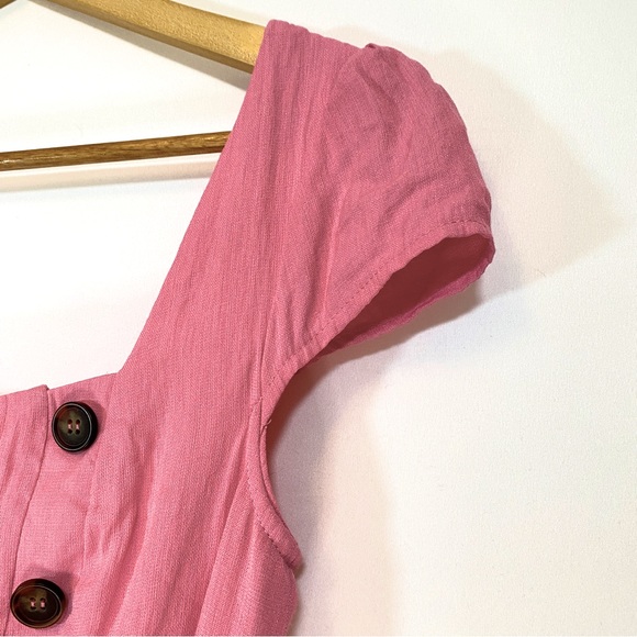 Charlotte Russe pink cap sleeve dress with button detailing, size Small - Picture 8 of 13